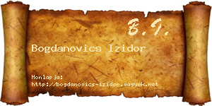 Bogdanovics Izidor névjegykártya